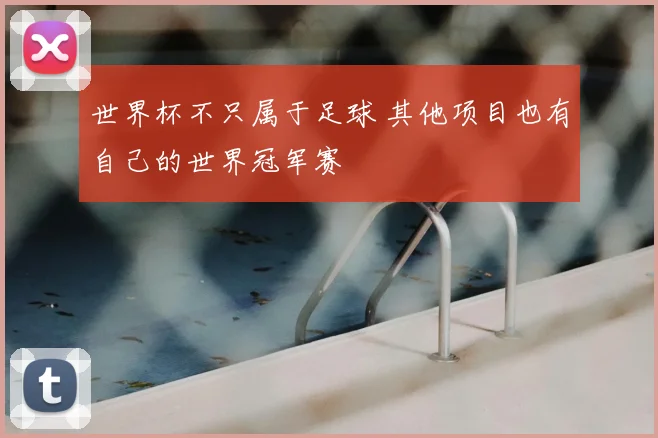 世界杯不只属于足球 其他项目也有自己的世界冠军赛